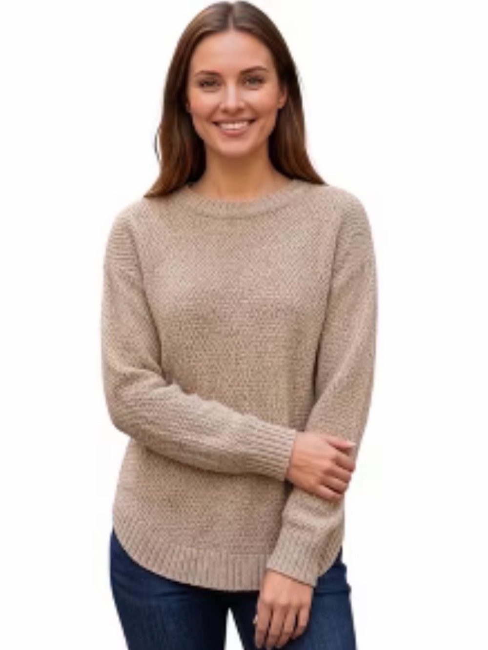 Old Navy Beige Crewneck Knit Sweater - Women's Neutral Pullover